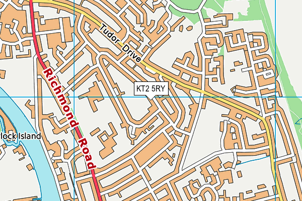 KT2 5RY map - OS VectorMap District (Ordnance Survey)