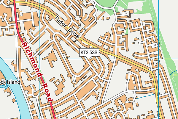 KT2 5SB map - OS VectorMap District (Ordnance Survey)