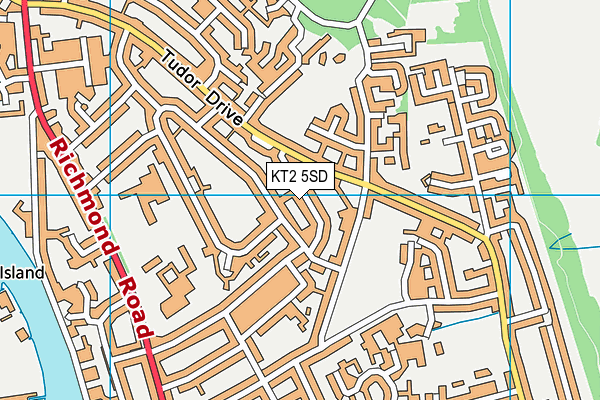 KT2 5SD map - OS VectorMap District (Ordnance Survey)