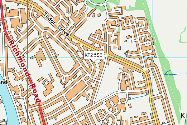 KT2 5SE map - OS VectorMap District (Ordnance Survey)