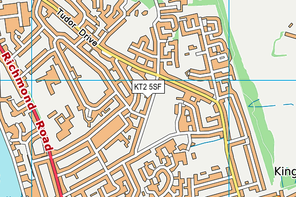 KT2 5SF map - OS VectorMap District (Ordnance Survey)
