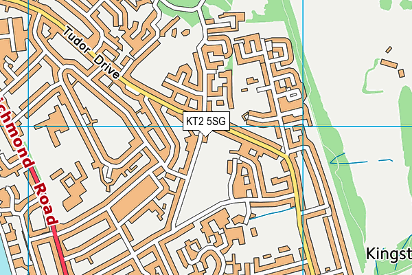 KT2 5SG map - OS VectorMap District (Ordnance Survey)