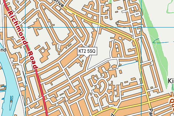 KT2 5SQ map - OS VectorMap District (Ordnance Survey)