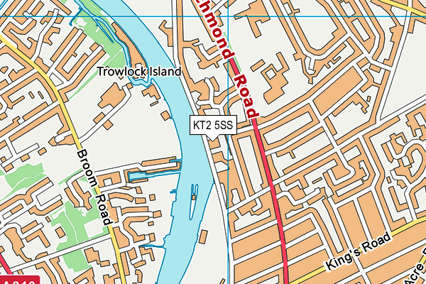 KT2 5SS map - OS VectorMap District (Ordnance Survey)