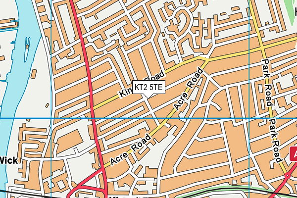 KT2 5TE map - OS VectorMap District (Ordnance Survey)