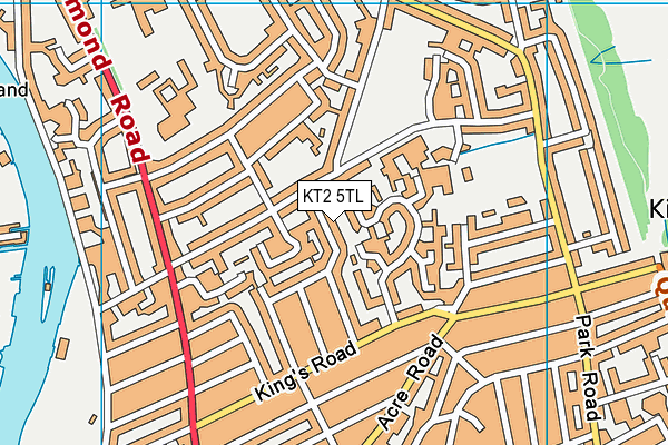 KT2 5TL map - OS VectorMap District (Ordnance Survey)