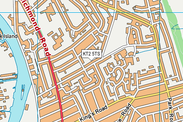 KT2 5TS map - OS VectorMap District (Ordnance Survey)