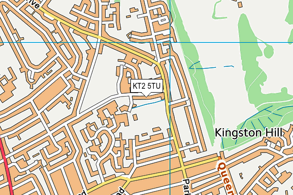 KT2 5TU map - OS VectorMap District (Ordnance Survey)