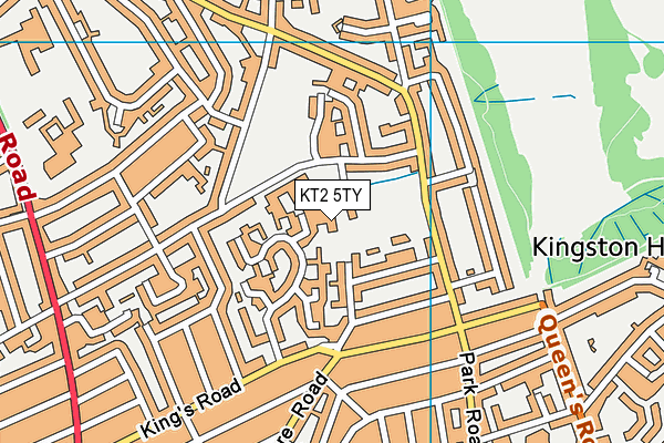 KT2 5TY map - OS VectorMap District (Ordnance Survey)
