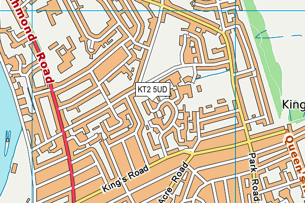 KT2 5UD map - OS VectorMap District (Ordnance Survey)