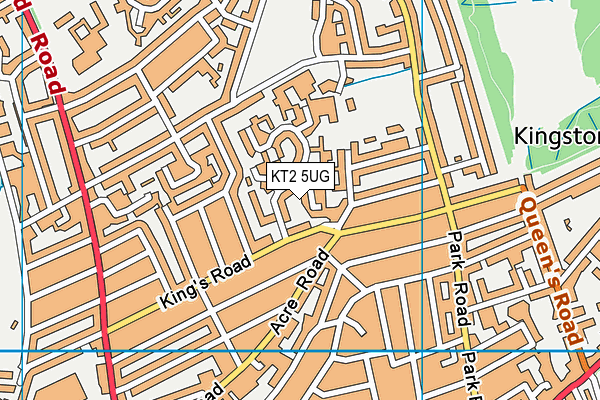 KT2 5UG map - OS VectorMap District (Ordnance Survey)