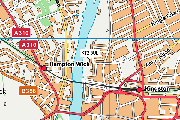 KT2 5UL map - OS VectorMap District (Ordnance Survey)