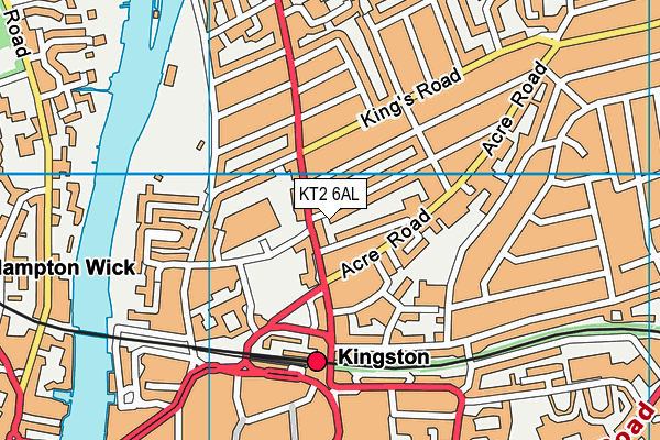 KT2 6AL map - OS VectorMap District (Ordnance Survey)