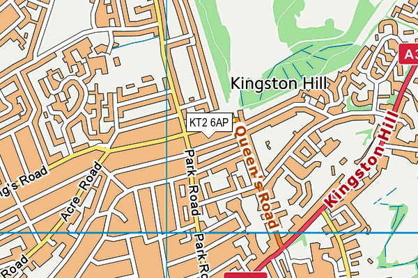 KT2 6AP map - OS VectorMap District (Ordnance Survey)