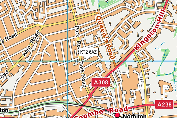St Paul's CofE Primary School, Kingston Hill map (KT2 6AZ) - OS VectorMap District (Ordnance Survey)