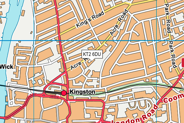 KT2 6DU map - OS VectorMap District (Ordnance Survey)