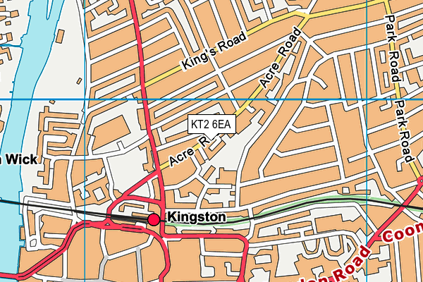 KT2 6EA map - OS VectorMap District (Ordnance Survey)
