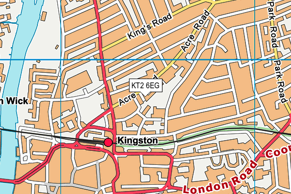 KT2 6EG map - OS VectorMap District (Ordnance Survey)