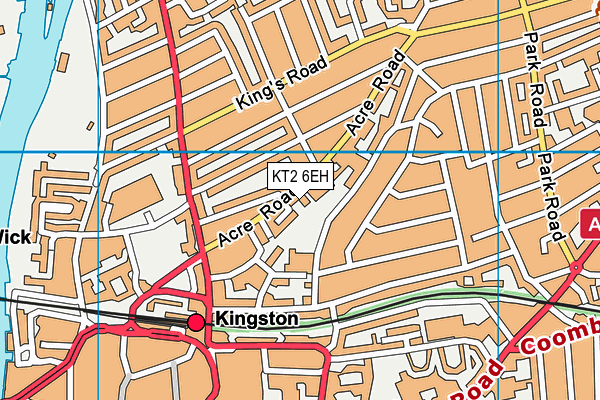 KT2 6EH map - OS VectorMap District (Ordnance Survey)