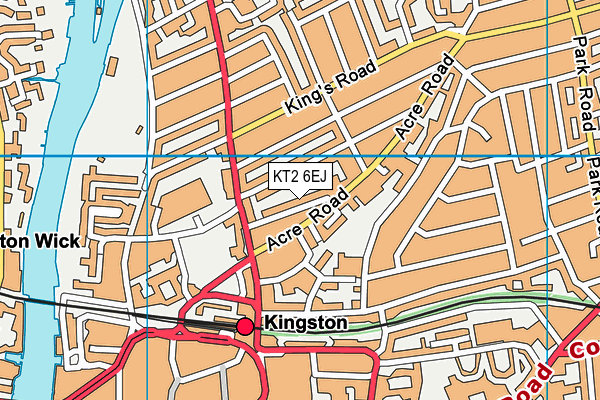 KT2 6EJ map - OS VectorMap District (Ordnance Survey)