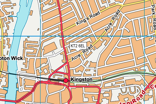KT2 6EL map - OS VectorMap District (Ordnance Survey)
