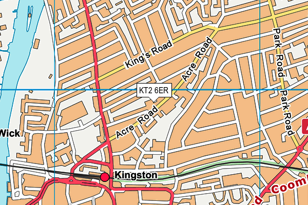 KT2 6ER map - OS VectorMap District (Ordnance Survey)