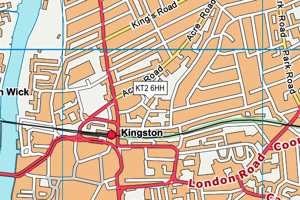 KT2 6HH map - OS VectorMap District (Ordnance Survey)