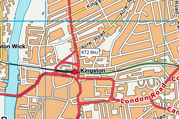 KT2 6HJ map - OS VectorMap District (Ordnance Survey)