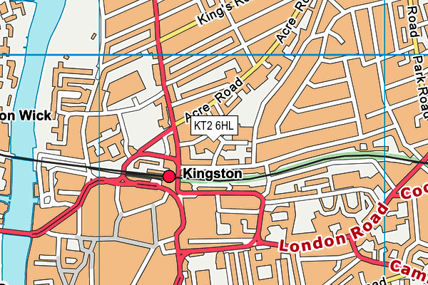 KT2 6HL map - OS VectorMap District (Ordnance Survey)