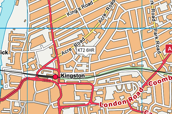 KT2 6HR map - OS VectorMap District (Ordnance Survey)