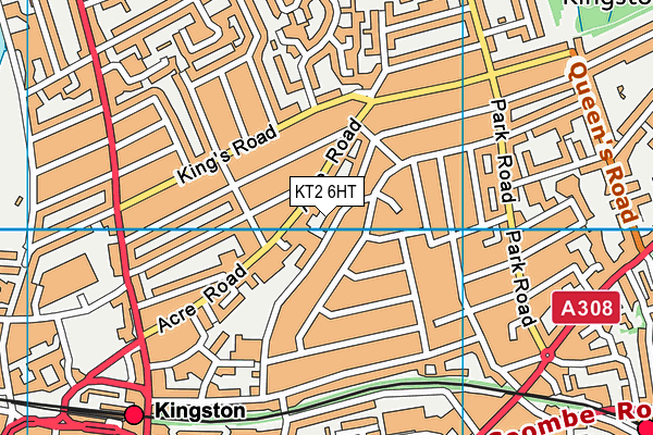 KT2 6HT map - OS VectorMap District (Ordnance Survey)