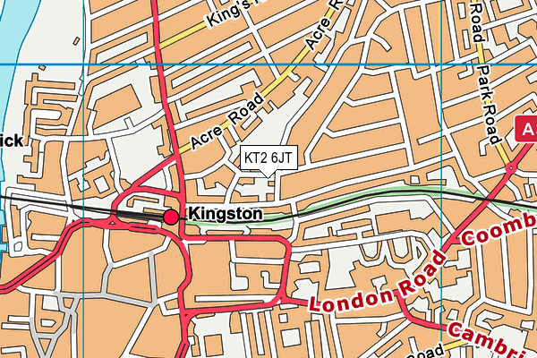 KT2 6JT map - OS VectorMap District (Ordnance Survey)