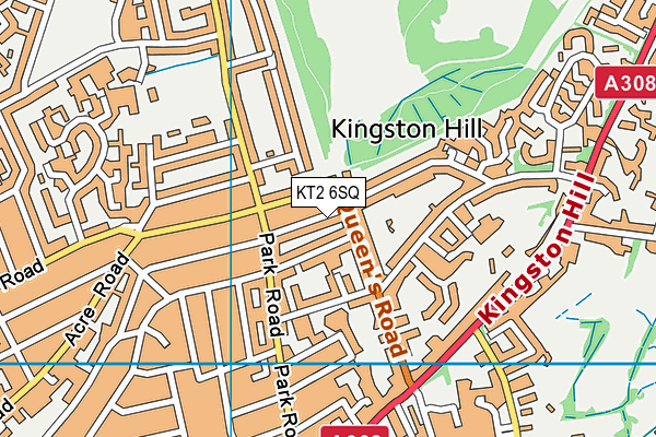 KT2 6SQ map - OS VectorMap District (Ordnance Survey)