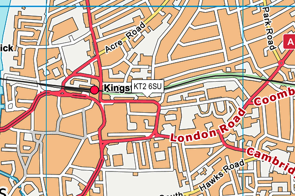 KT2 6SU map - OS VectorMap District (Ordnance Survey)