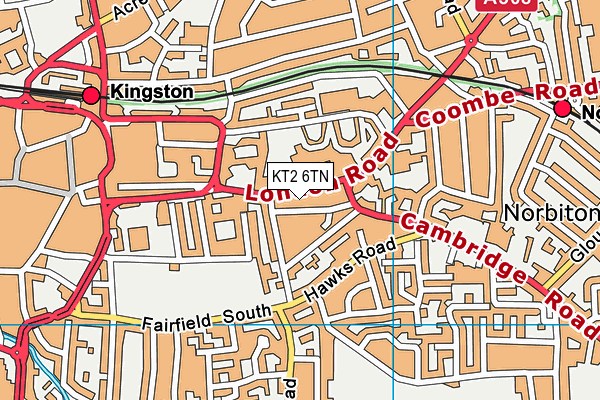 KT2 6TN map - OS VectorMap District (Ordnance Survey)