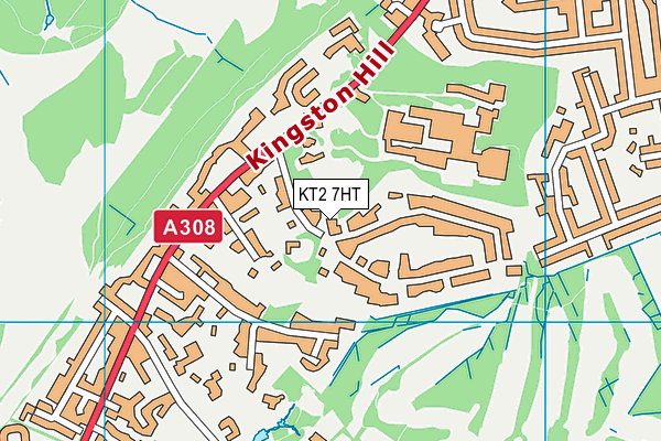 KT2 7HT map - OS VectorMap District (Ordnance Survey)