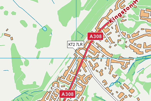 KT2 7LR map - OS VectorMap District (Ordnance Survey)