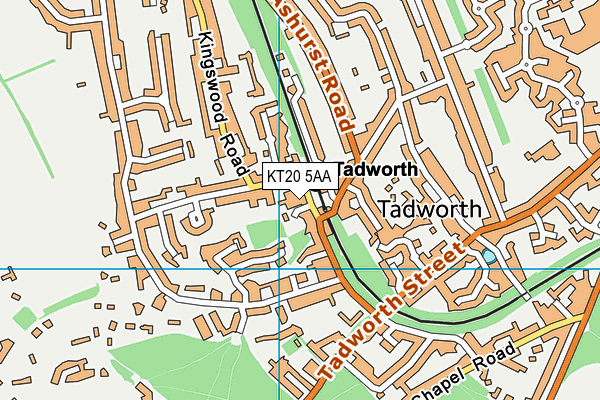 KT20 5AA map - OS VectorMap District (Ordnance Survey)