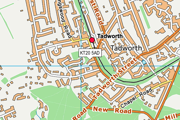 KT20 5AD map - OS VectorMap District (Ordnance Survey)