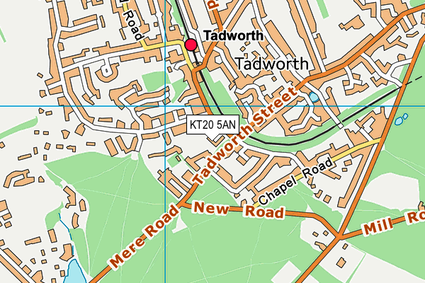 KT20 5AN map - OS VectorMap District (Ordnance Survey)