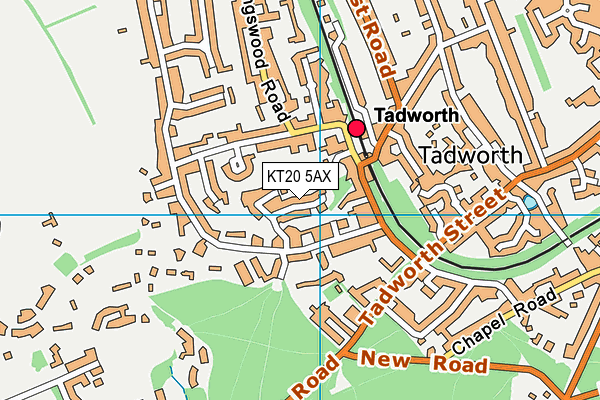 KT20 5AX map - OS VectorMap District (Ordnance Survey)