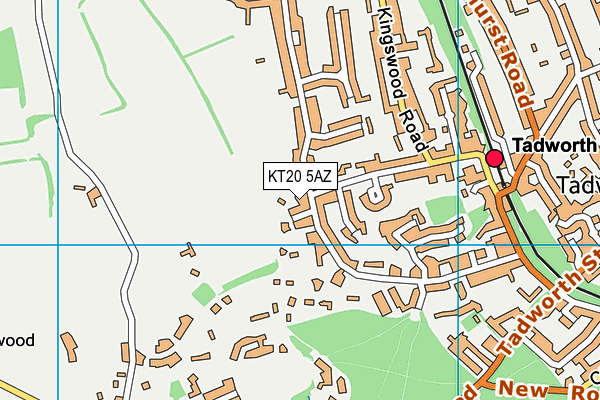 KT20 5AZ map - OS VectorMap District (Ordnance Survey)