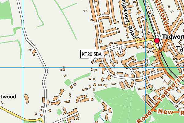 KT20 5BA map - OS VectorMap District (Ordnance Survey)