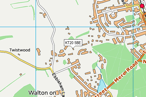 KT20 5BE map - OS VectorMap District (Ordnance Survey)