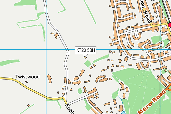 KT20 5BH map - OS VectorMap District (Ordnance Survey)