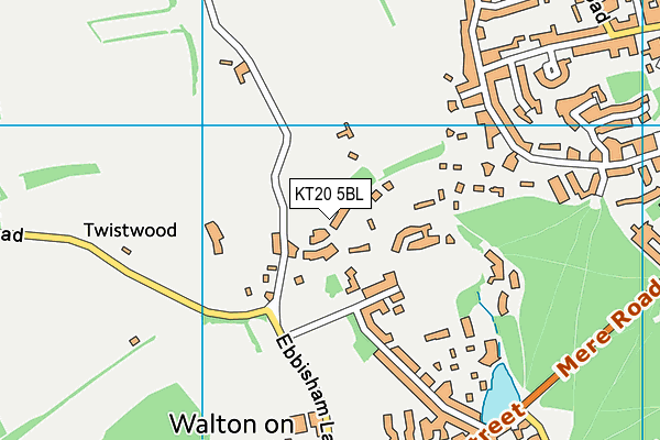 KT20 5BL map - OS VectorMap District (Ordnance Survey)