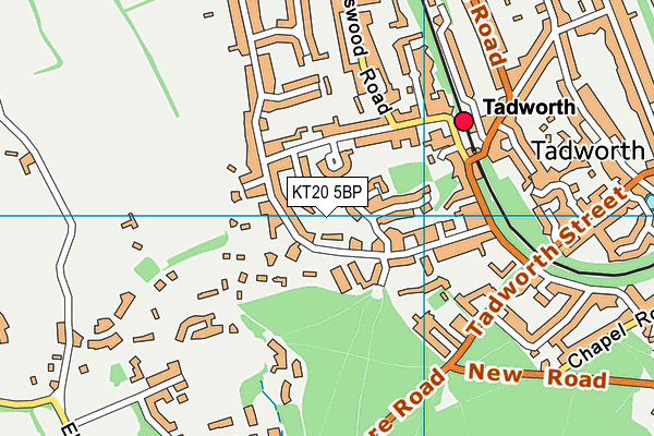 KT20 5BP map - OS VectorMap District (Ordnance Survey)