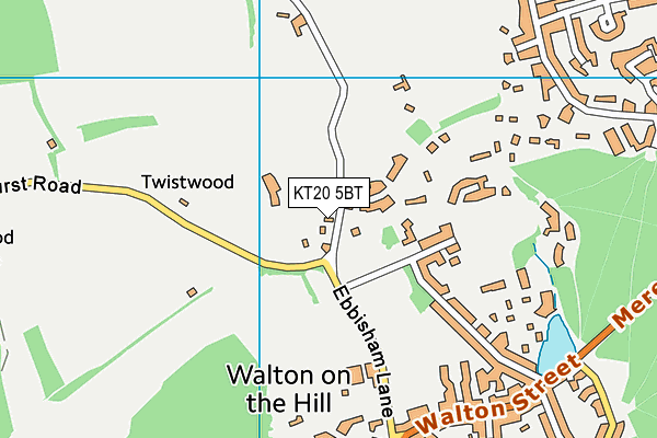 KT20 5BT map - OS VectorMap District (Ordnance Survey)