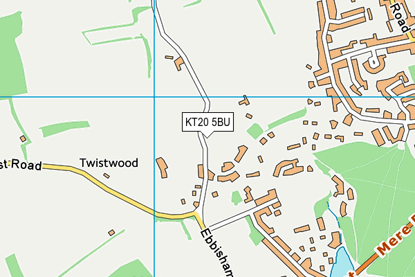 KT20 5BU map - OS VectorMap District (Ordnance Survey)