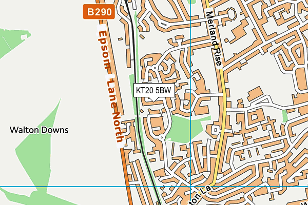 KT20 5BW map - OS VectorMap District (Ordnance Survey)